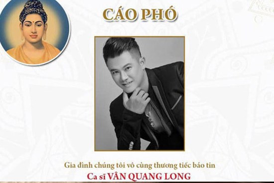 Ưng Hoàng Phúc đăng cáo phó, thông báo chính thức về tang lễ của Vân Quang Long ở Việt Nam