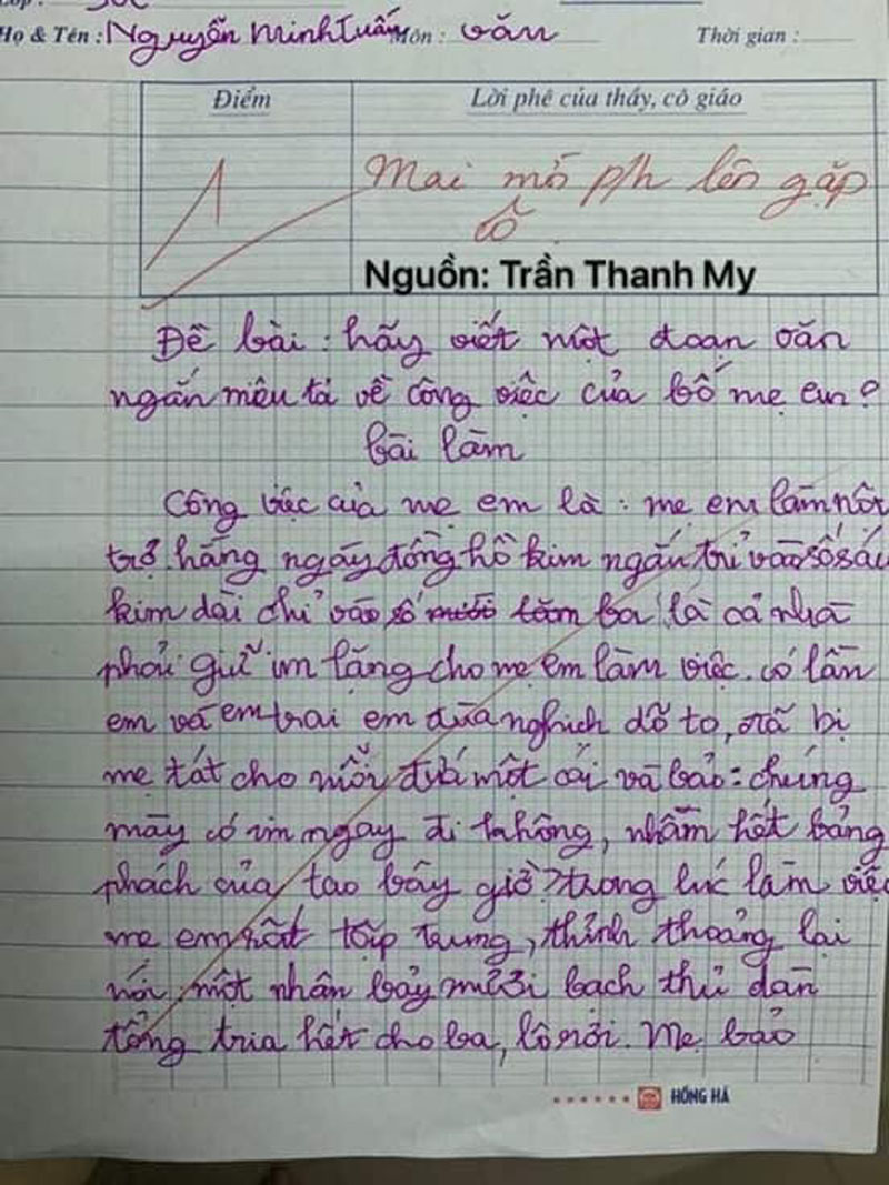 Những bài văn tả mẹ ‘cười ra nước mắt’ của học sinh, bài văn cuối cùng ai đọc xong cũng câm nín-3