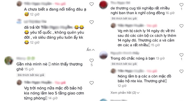 Khoảnh khắc siêu dễ thương của cán bộ khu cách ly ngày đầu năm mới: Yêu nước nhưng vẫn không quên yêu đời-2