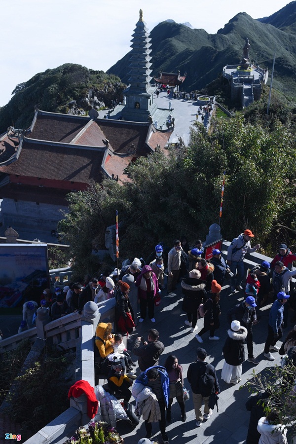 Du khách đổ về Sa Pa, đỉnh Fansipan chật cứng ngày đầu năm mới-10
