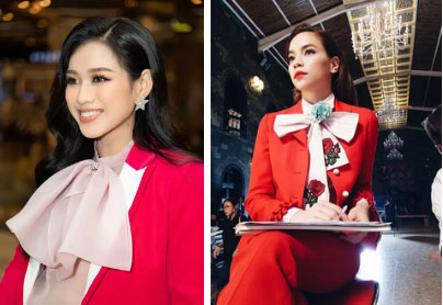 Hoa hậu Đỗ Thị Hà giật spotlight nhờ suits đỏ nổi bần bật, netizen đồng loạt thắc mắc: Ủa sao giống Hà Hồ vậy?-4