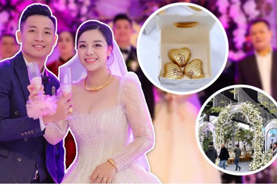 Đám cưới Tiến Dũng và Khánh Linh ở Bắc Ninh: Mời hơn 1500 khách, quà cảm ơn trao tay ngọt ngào