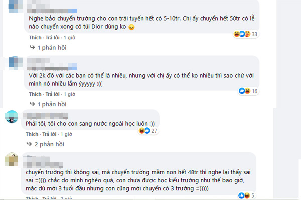 Phát hiện con trai học cùng lớp mầm non với con gái người yêu cũ của chồng, vợ quyết chuyển trường cho con, mức chi càng khiến cư dân mạng choáng váng!-3