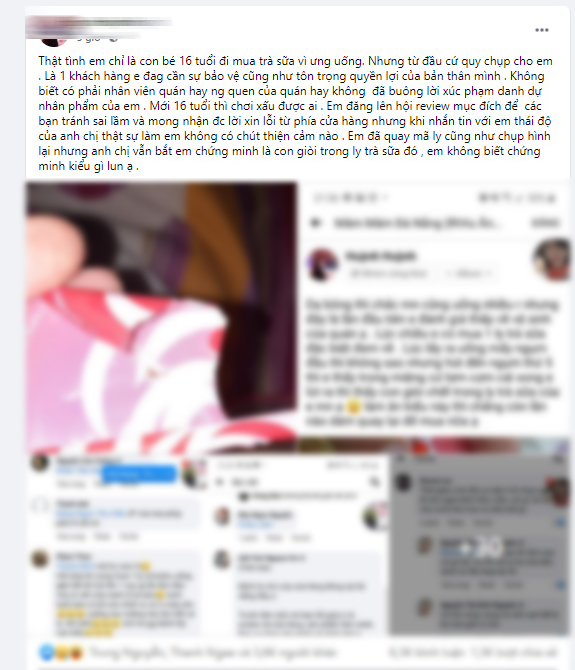 Dậy sóng mạng xã hội Đà Nẵng: Khách tố ly trà sữa có giòi, ngay lập tức bị hàng loạt người lạ đe dọa-3