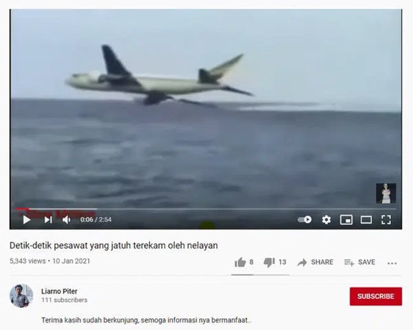 Mạng xã hội lan truyền video máy bay Indonesia lao thẳng xuống biển trong 20 giây ngắn ngủi gây ám ảnh, thực hư ra sao?-2