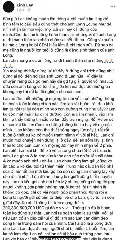 Vợ Vân Quang Long chính thức lên tiếng sau ồn ào: Không dám ra đường gặp ai, sợ con gái xấu hổ vì mẹ-4