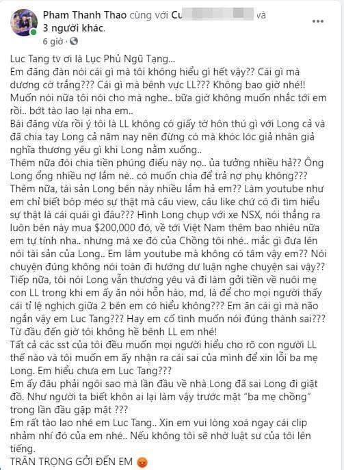 Phạm Thanh Thảo tiết lộ con gái lớn của Vân Quang Long không dám đi học, lộ tin nhắn xin lỗi của Linh Lan?-4