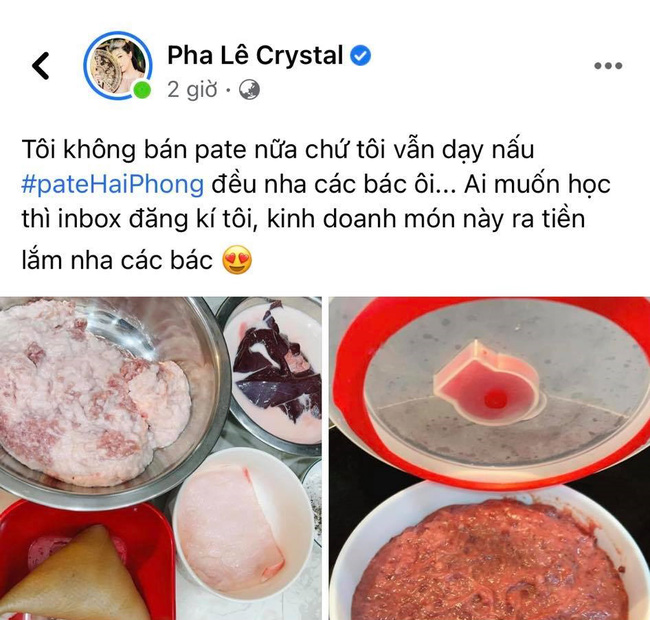 Pha Lê gây tranh cãi khi mở lớp dạy nấu pate lấy học phí 100 triệu đồng-1