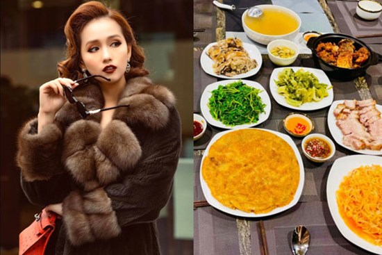 Lã Thanh Huyền đón Tết sớm, bàn ăn toàn món ngon truyền thống, riêng bánh chưng rán hấp dẫn hợp cảnh ngày đông lạnh