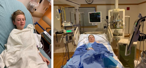 Hình ảnh cậu bé 11 tuổi mắt chuyển màu đỏ máu đáng sợ nhưng chân lại có màu xanh do mắc Covid-19 gây lo ngại-2