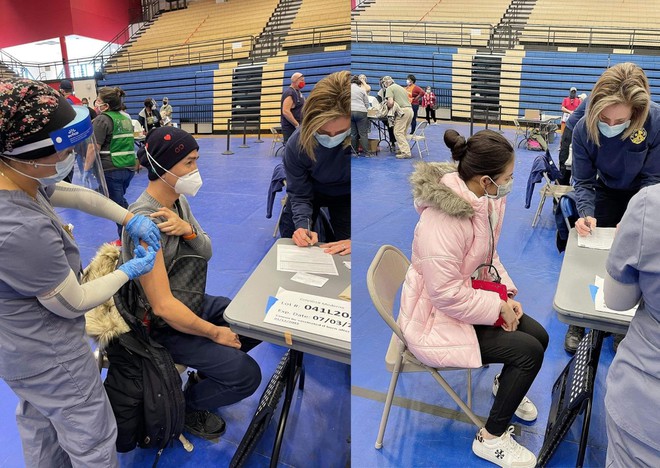 NSƯT Bảo Quốc được bà xã hộ tống đi tiêm vắc xin Covid-19-3