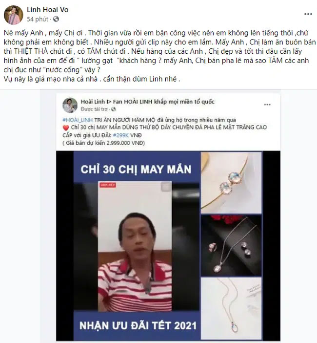 NS Hoài Linh bức xúc lên tiếng vì bị lợi dụng tên tuổi khi vừa liên tiếp trải qua chuyện buồn-1