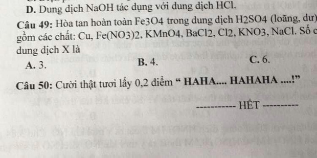 Đề kiểm tra xuất hiện câu hỏi có nội dung lạ, học trò đọc xong cười không nhặt được mồm nhưng chẳng biết giáo viên chấm điểm bằng cách nào-1