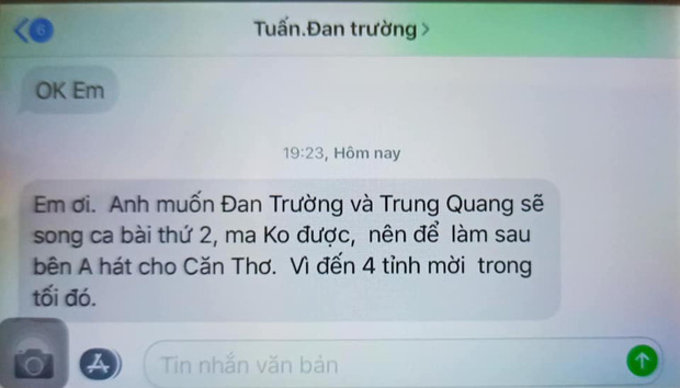 Quản lý Đan Trường bị tố lật show phút chót vì gài thêm CS Trung Quang bất thành, đăng tâm thư giải thích-4