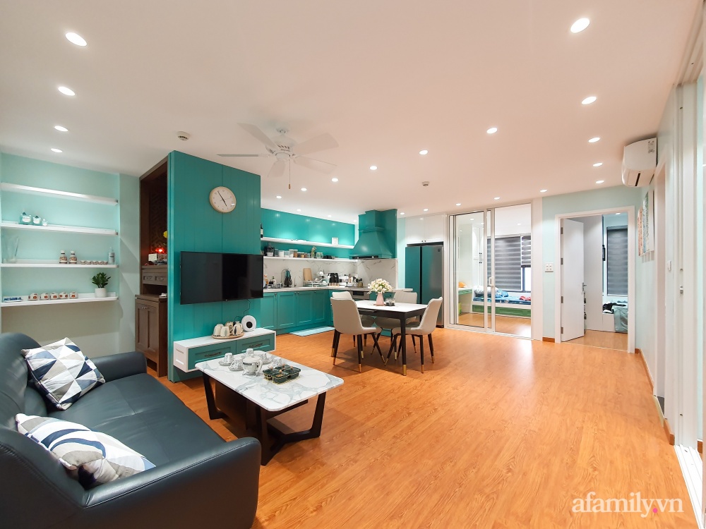 Căn hộ 80m² màu xanh dịu dàng, ngập tràn cảm giác ấm cúng ở Hà Nội-3