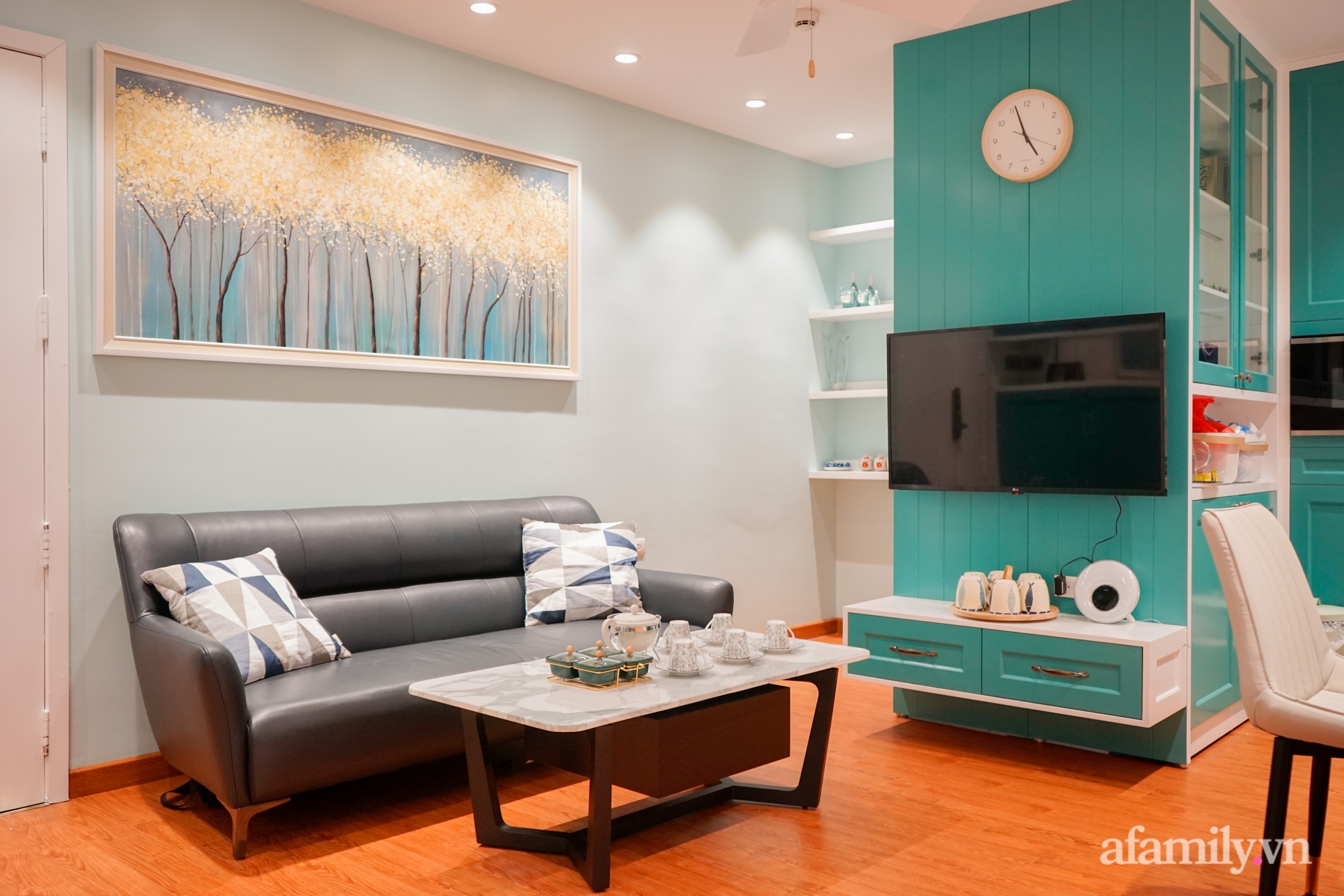 Căn hộ 80m² màu xanh dịu dàng, ngập tràn cảm giác ấm cúng ở Hà Nội-5