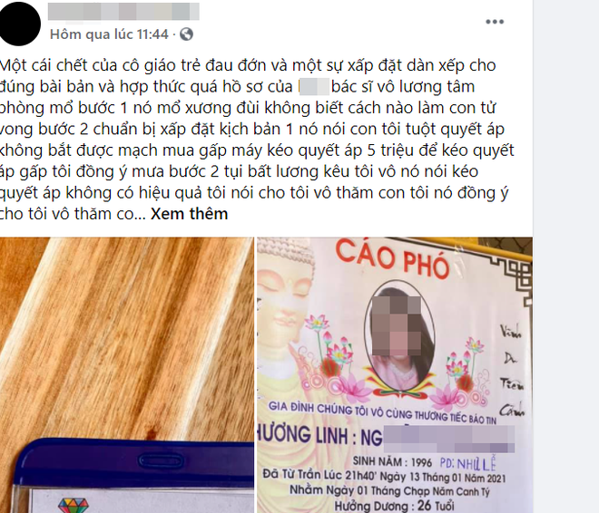 Xôn xao thông tin cô giáo mầm non tử vong bất thường sau khi mổ xương đùi, BV Nhân dân 115 lên tiếng giải thích-1