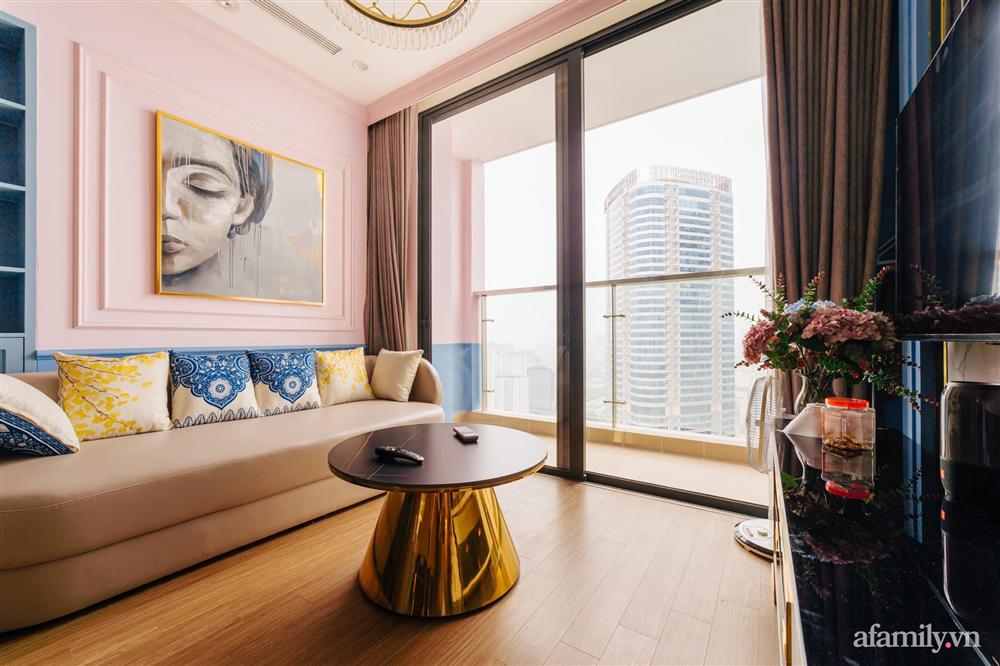 Căn hộ 45m² đẹp không góc chết với điểm nhấn là hai gam màu xanh hồng cực chất có chi phí hoàn thiện 200 triệu đồng ở Hà Nội-2