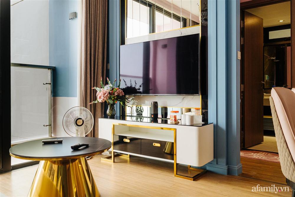 Căn hộ 45m² đẹp không góc chết với điểm nhấn là hai gam màu xanh hồng cực chất có chi phí hoàn thiện 200 triệu đồng ở Hà Nội-3