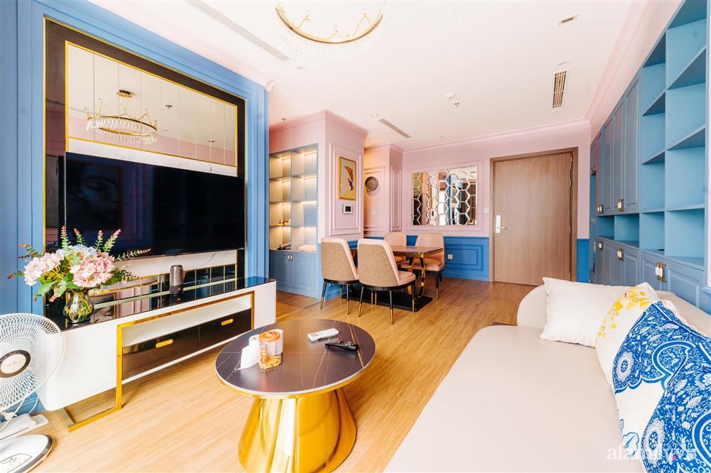 Căn hộ 45m² đẹp không góc chết với điểm nhấn là hai gam màu xanh hồng cực chất có chi phí hoàn thiện 200 triệu đồng ở Hà Nội-4