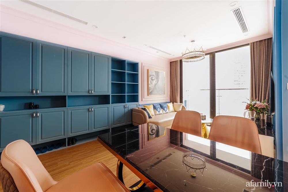 Căn hộ 45m² đẹp không góc chết với điểm nhấn là hai gam màu xanh hồng cực chất có chi phí hoàn thiện 200 triệu đồng ở Hà Nội-6