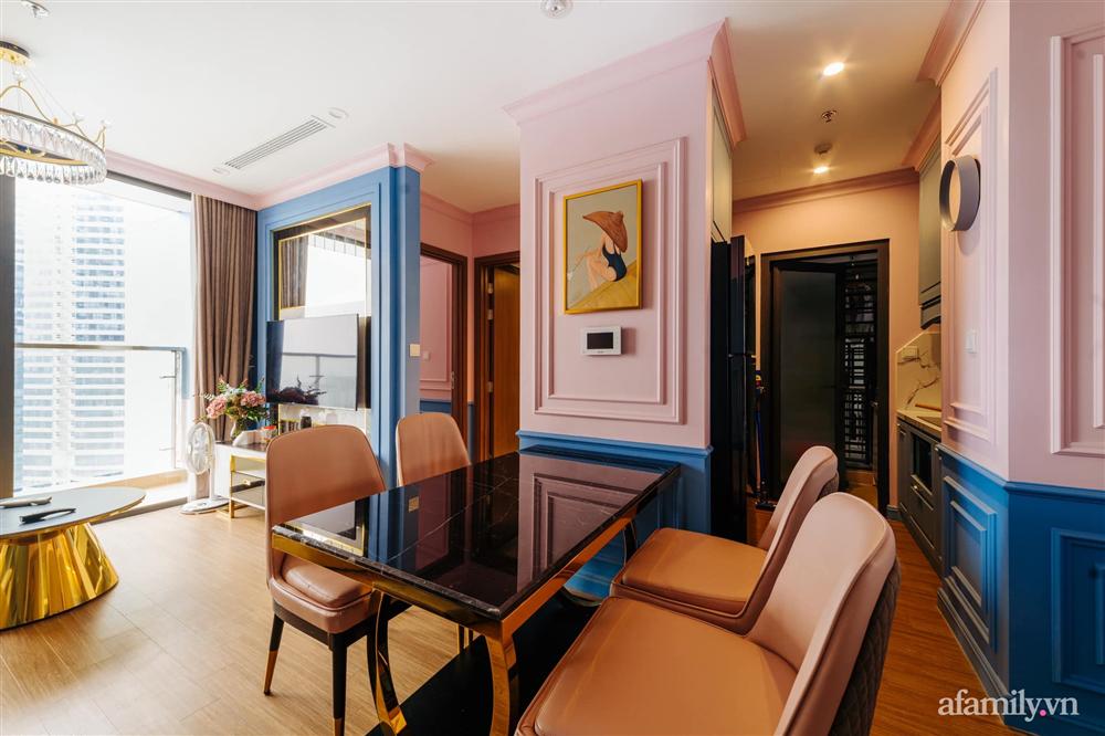 Căn hộ 45m² đẹp không góc chết với điểm nhấn là hai gam màu xanh hồng cực chất có chi phí hoàn thiện 200 triệu đồng ở Hà Nội-9