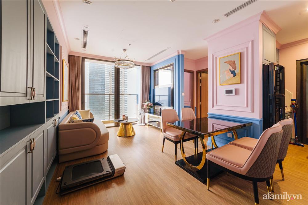 Căn hộ 45m² đẹp không góc chết với điểm nhấn là hai gam màu xanh hồng cực chất có chi phí hoàn thiện 200 triệu đồng ở Hà Nội-11