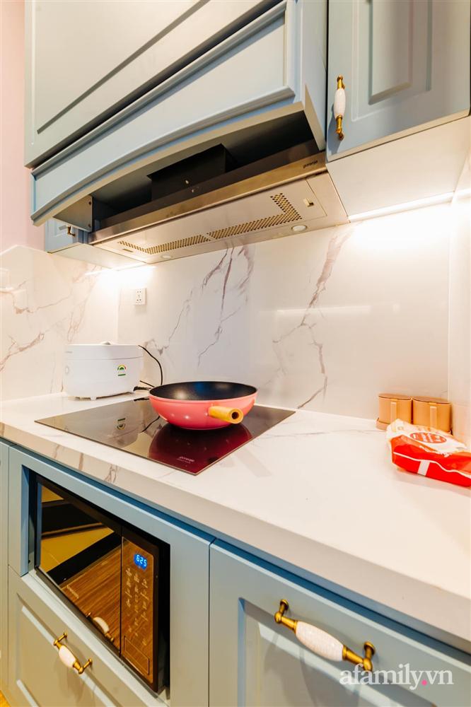 Căn hộ 45m² đẹp không góc chết với điểm nhấn là hai gam màu xanh hồng cực chất có chi phí hoàn thiện 200 triệu đồng ở Hà Nội-14