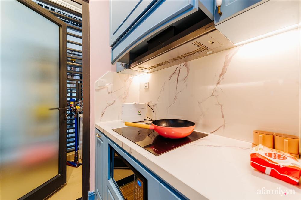 Căn hộ 45m² đẹp không góc chết với điểm nhấn là hai gam màu xanh hồng cực chất có chi phí hoàn thiện 200 triệu đồng ở Hà Nội-15