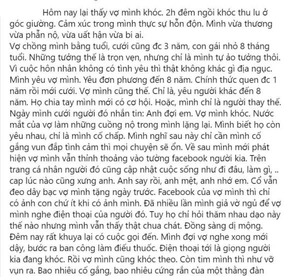 Vợ nhiều lần nghe điện thoại của người yêu cũ rồi khóc trong đêm, phản ứng của chồng cực bất ngờ-1