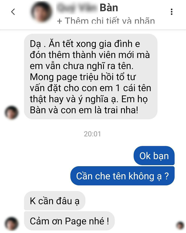 Ông bố họ Bàn lên mạng nhờ tư vấn đặt tên cho con, kết quả nhận về toàn cái tên hiếm có khó tìm, nghe xong cười muốn rụng rốn-1