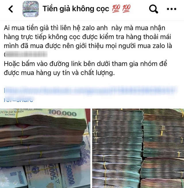 Cận Tết, ngang nhiên công khai mua bán tiền giả trên chợ mạng-1