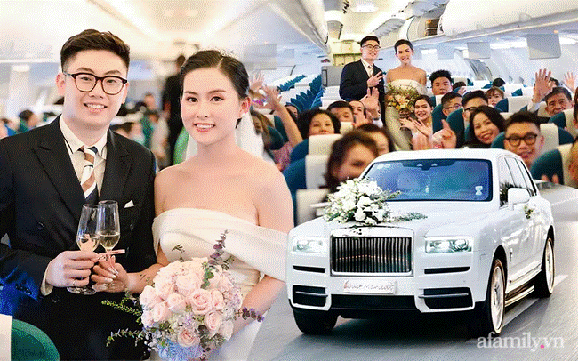 Màn rước dâu cực sang chảnh bằng máy bay của cặp đôi chú rể Hà Nội cô dâu Đà Nẵng, sốc hơn nữa là sự xuất hiện của dàn siêu xe trị giá hàng chục tỷ đồng!-1