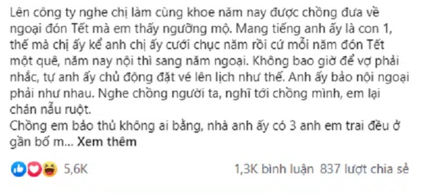 Chồng tuyên bố Tết về ngoại 2 ngày biếu 1 triệu được rồi” nhưng vừa dứt lời thì anh á khẩu” trước màn vùng lên của vợ-1