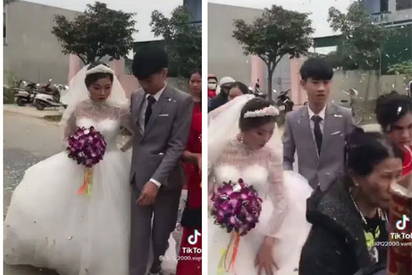 Xôn xao clip chú rể 2k3 lấy cô dâu 29 tuổi để trả nợ cho gia đình, ngày cưới mặt không thể vui, mắt rưng rưng muốn khóc?-1