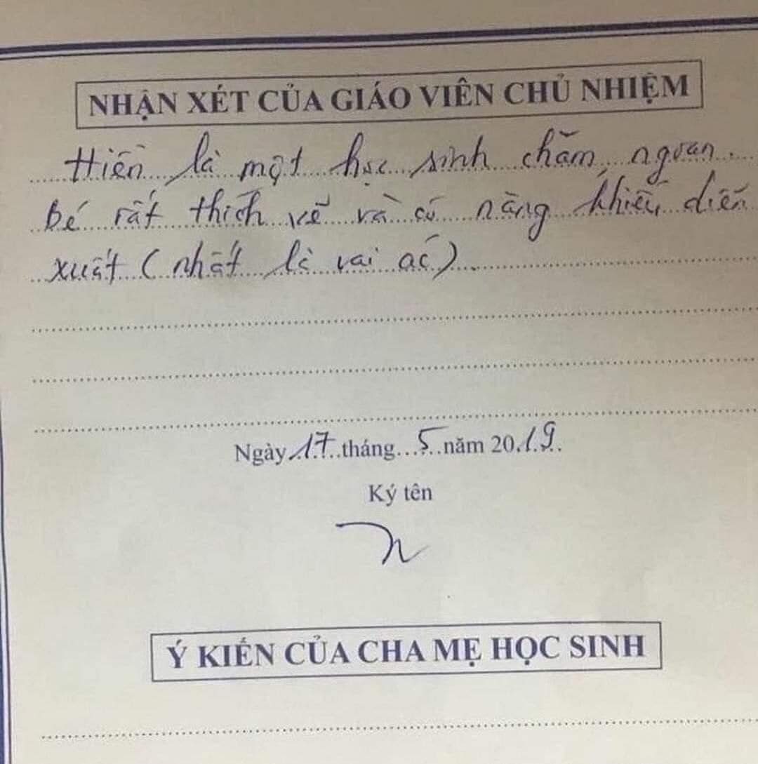 Lời nhận xét đậm chất tấu hài của giáo viên khiến dân mạng cười té ghế-1