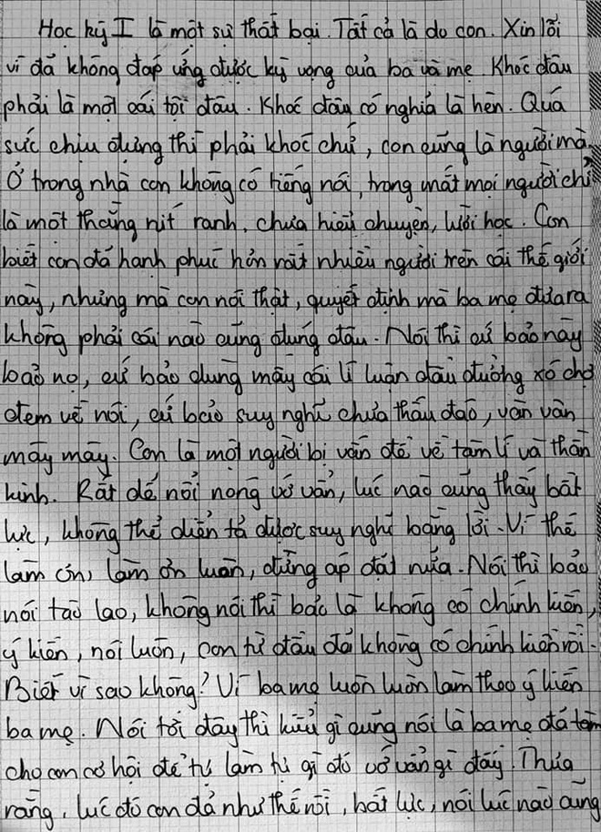 Những bức thư nghẹn ngào trước ngày họp phụ huynh: Cha mẹ đâu phải lúc nào cũng đúng, làm ơn đừng áp đặt nữa!-3