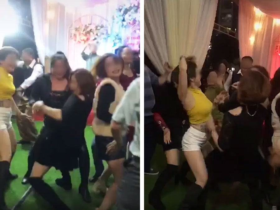 Team mẹ chồng trung niên quẩy cực sung trong đám cưới, diện cả đồ sexy như thiếu nữ khiến dân mạng tranh cãi-3