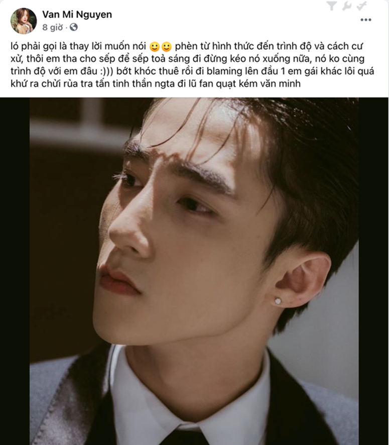 Mi Vân đăng status cực gắt ám chỉ ai đó phèn”: Tha cho Sơn Tùng đi, không cùng trình độ với nhau đâu!-1