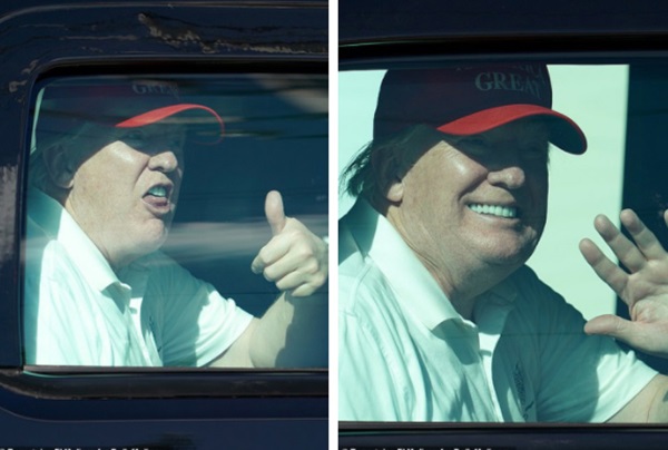 Những hình ảnh đầu tiên của ông Trump sau khi chính thức mãn nhiệm và rời khỏi Nhà Trắng, dòng chữ trên mũ ông đội thu hút sự chú ý-4