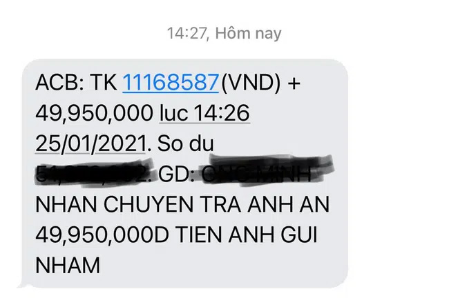 Hành khách đi chuyến Grab 25 nghìn chuyển nhầm 50 triệu đã nhận lại tiền từ tài xế, tiết lộ thông tin bất ngờ-1