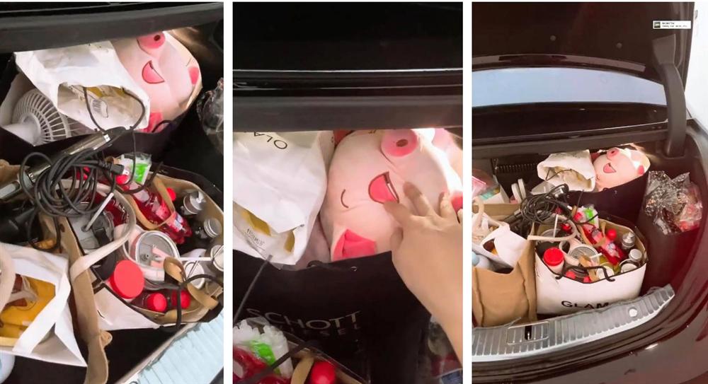 Trợ lý Thuý Kiều hé lộ cốp xe của Ngọc Trinh mỗi lần đi quay, choáng luôn vì trông như cái tạp hoá!-3