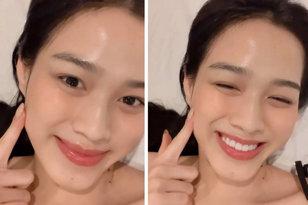 Đỗ Thị Hà lộ miếng dán ngực kém duyên trên sóng truyền hình-11