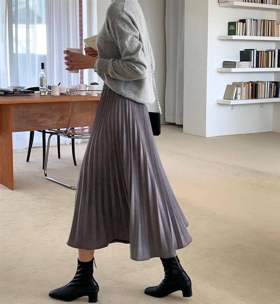 5 kiểu chân váy gái Hàn thường diện với áo len, nàng công sở nên hóng ngay để không bao giờ lo mặc xấu-9