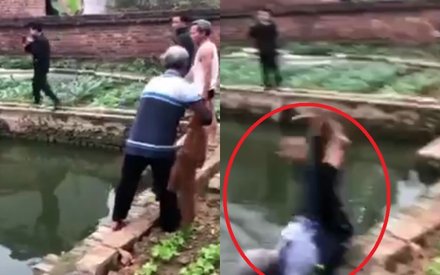 Đoạn clip bắt cá hút 2,3 triệu view: Ông chú vừa tung lưới thì cũng phi thân xuống ao, màn va đập cực mạnh vừa buồn cười vừa thương-2