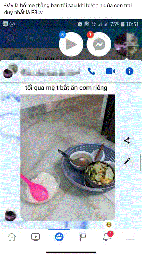 Hay tin quý tử nhà mình là F3, người mẹ không nói không rằng dọn cơm riêng như đi cách ly khiến con tủi thân than khóc với bạn bè-1