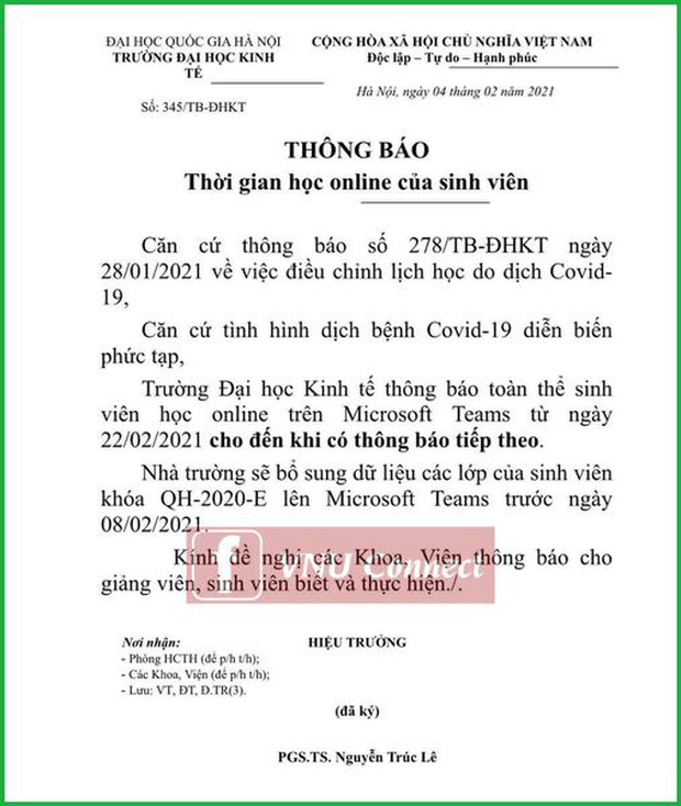 Trường ĐH đầu tiên cho sinh viên học online sau Tết Nguyên đán đến khi có thông báo mới-1