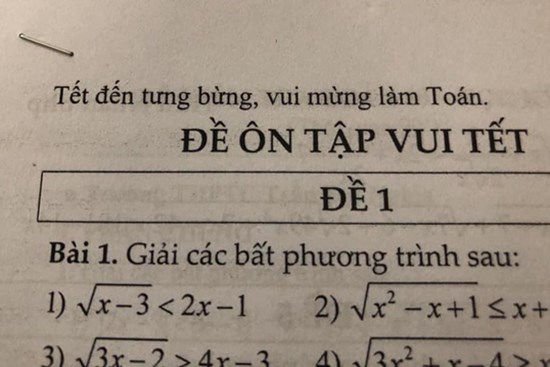 Thầy giáo giao bài tập Tết sớm, học sinh chưa kịp đọc đến trang cuối đã thấy dòng chữ vô cùng 