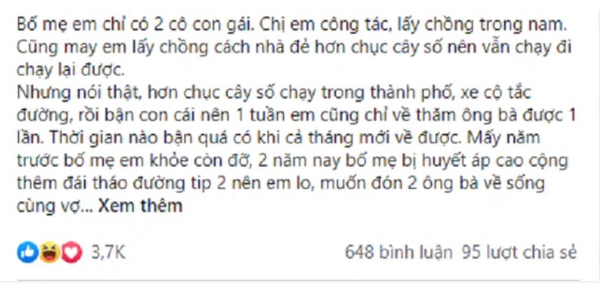 Bố đẻ nằm viện, chồng còn yêu cầu phải ở nhà lo sắm Tết nhà nội cho chu đáo, cô vợ có màn ra tay khiến anh hối hận không kịp-1