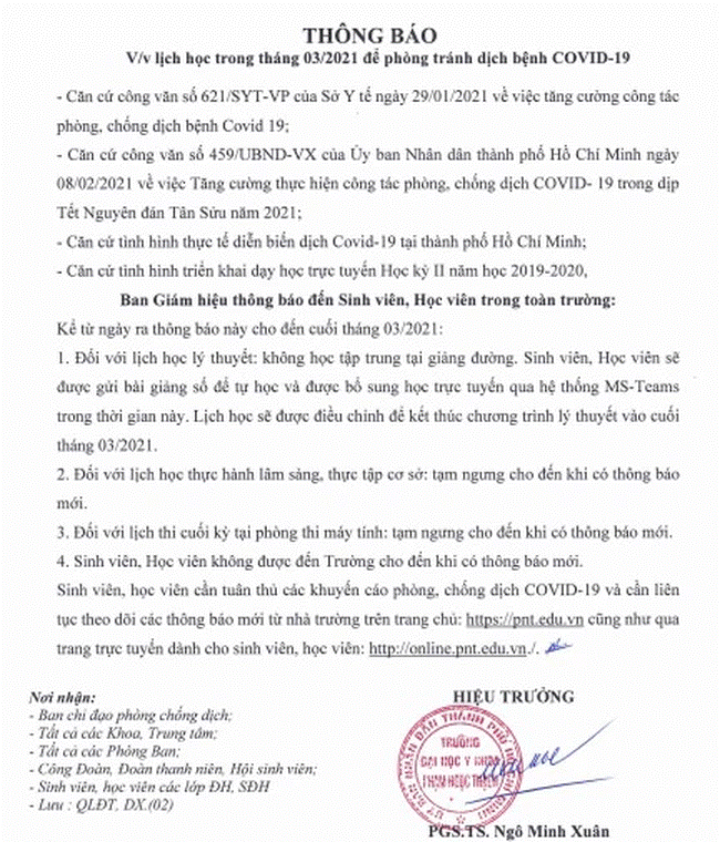 Cập nhật: Danh sách 12 trường đại học cho sinh viên tạm dừng đến trường sau Tết Nguyên đán, có trường cho nghỉ đến hết tháng 3-1